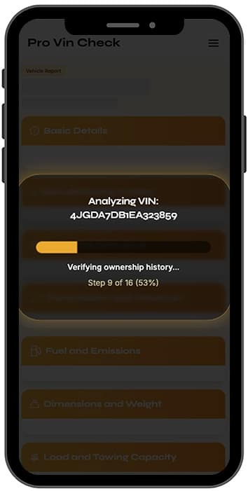 Pro Vin Check Vehicle Reports Step 2